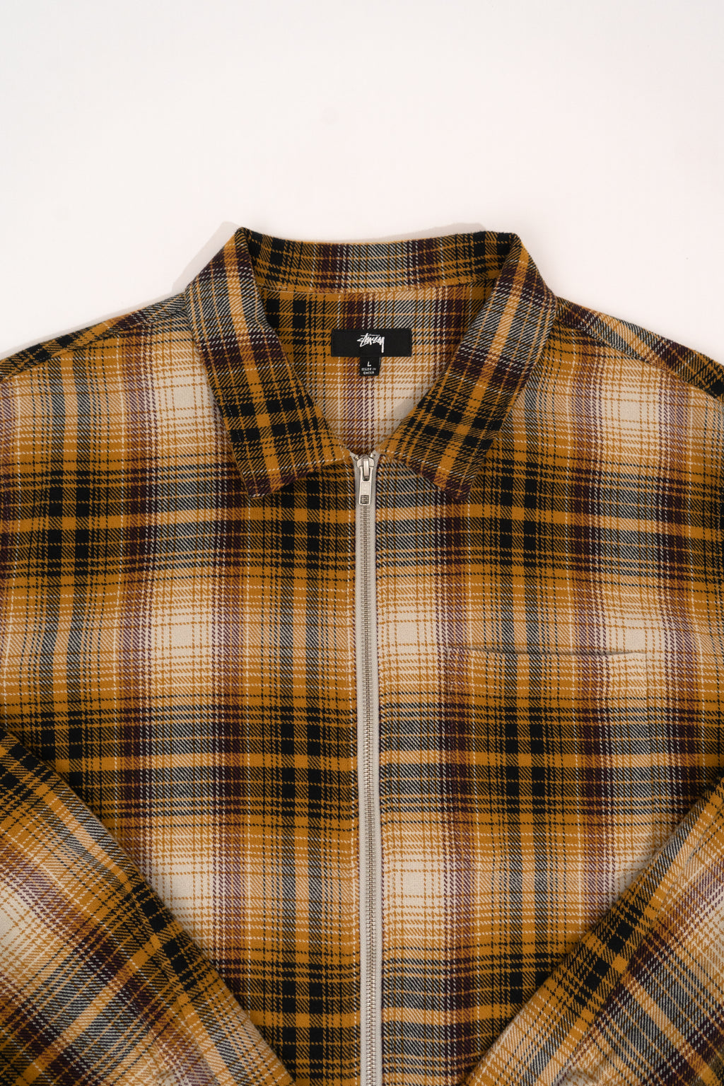 STUSSY JACK SHADOW PLAID ZIP SHIRT