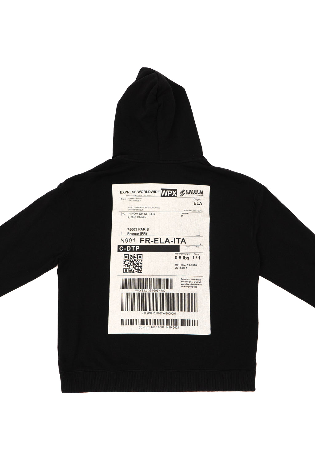 Ih Nom Uh Nit printed black hoodie