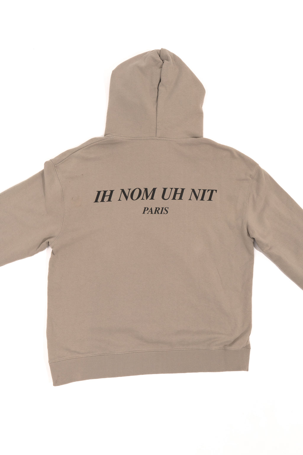 Ih Nom Uh Nit Graphic-print Cotton Hoodie In Grey