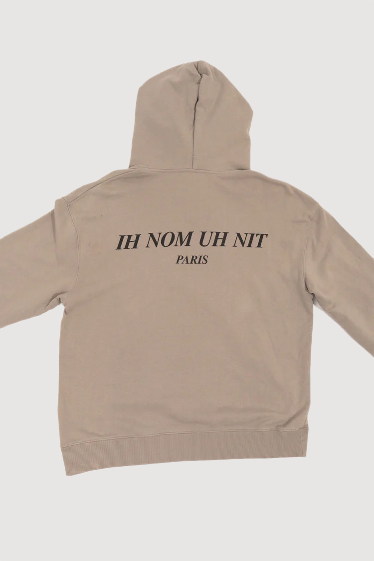 Ih Nom Uh Nit Graphic-print Cotton Hoodie In Grey