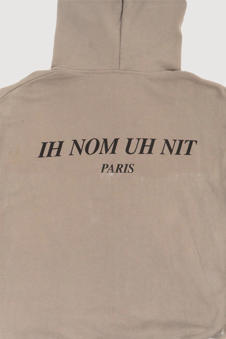 Ih Nom Uh Nit Graphic-print Cotton Hoodie In Grey