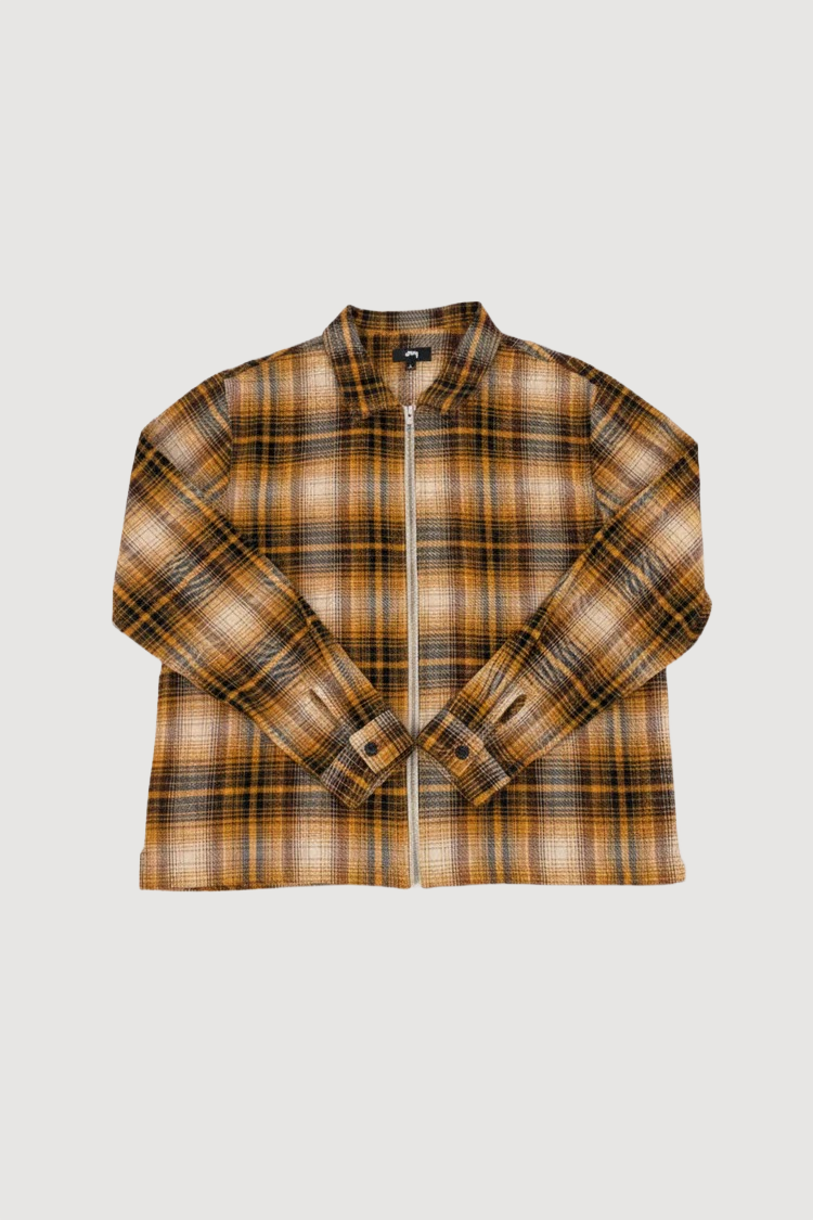 STUSSY JACK SHADOW PLAID ZIP SHIRT