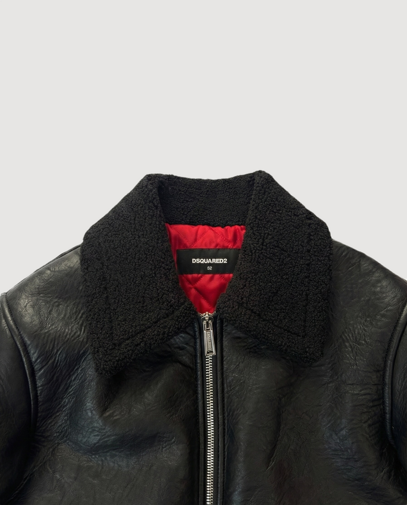 Dsquared2 Faux Leather Aviator Jacket