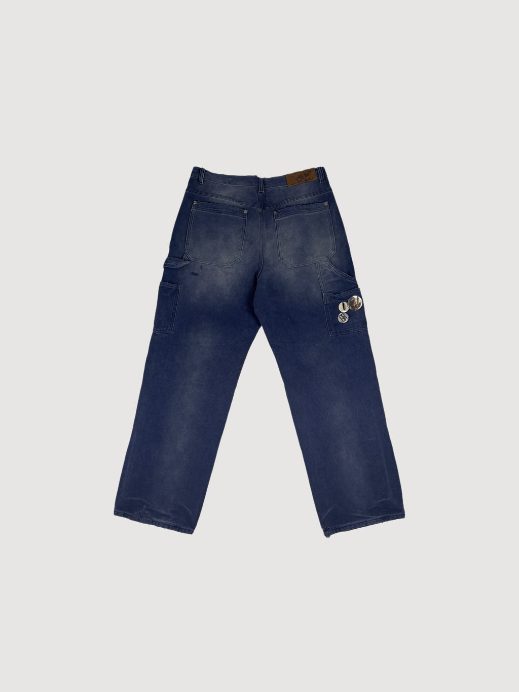 1920s Vintage Blue Pin Emblem Workwear Trousers