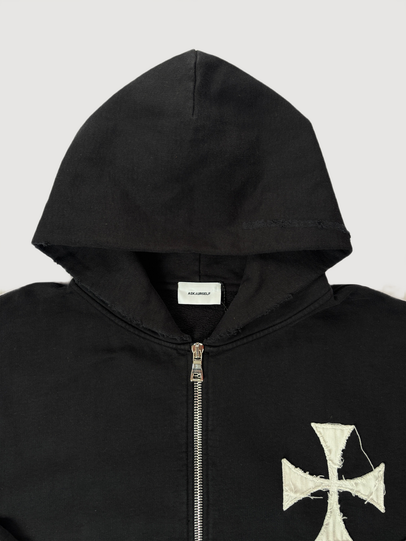 Ask Yourself Cross Zip Hoodie