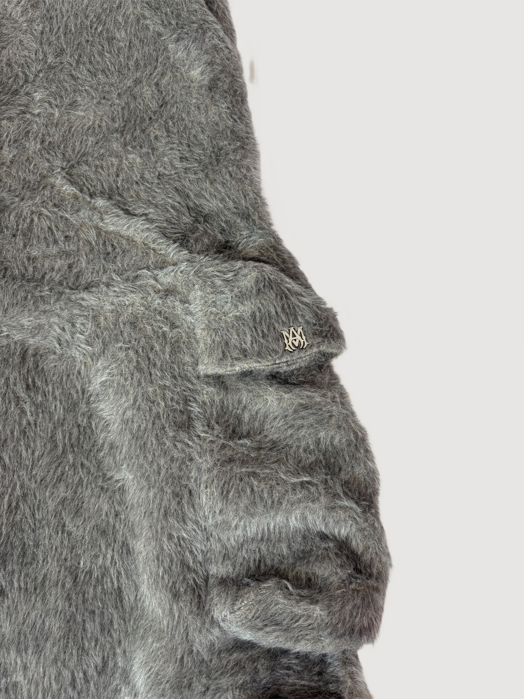 Amiri Alpaca Wool Cargo Pants Grey