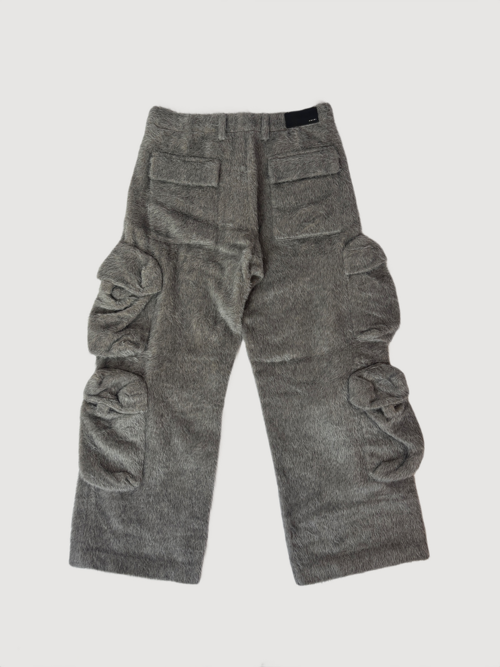 Amiri Alpaca Wool Cargo Pants Grey