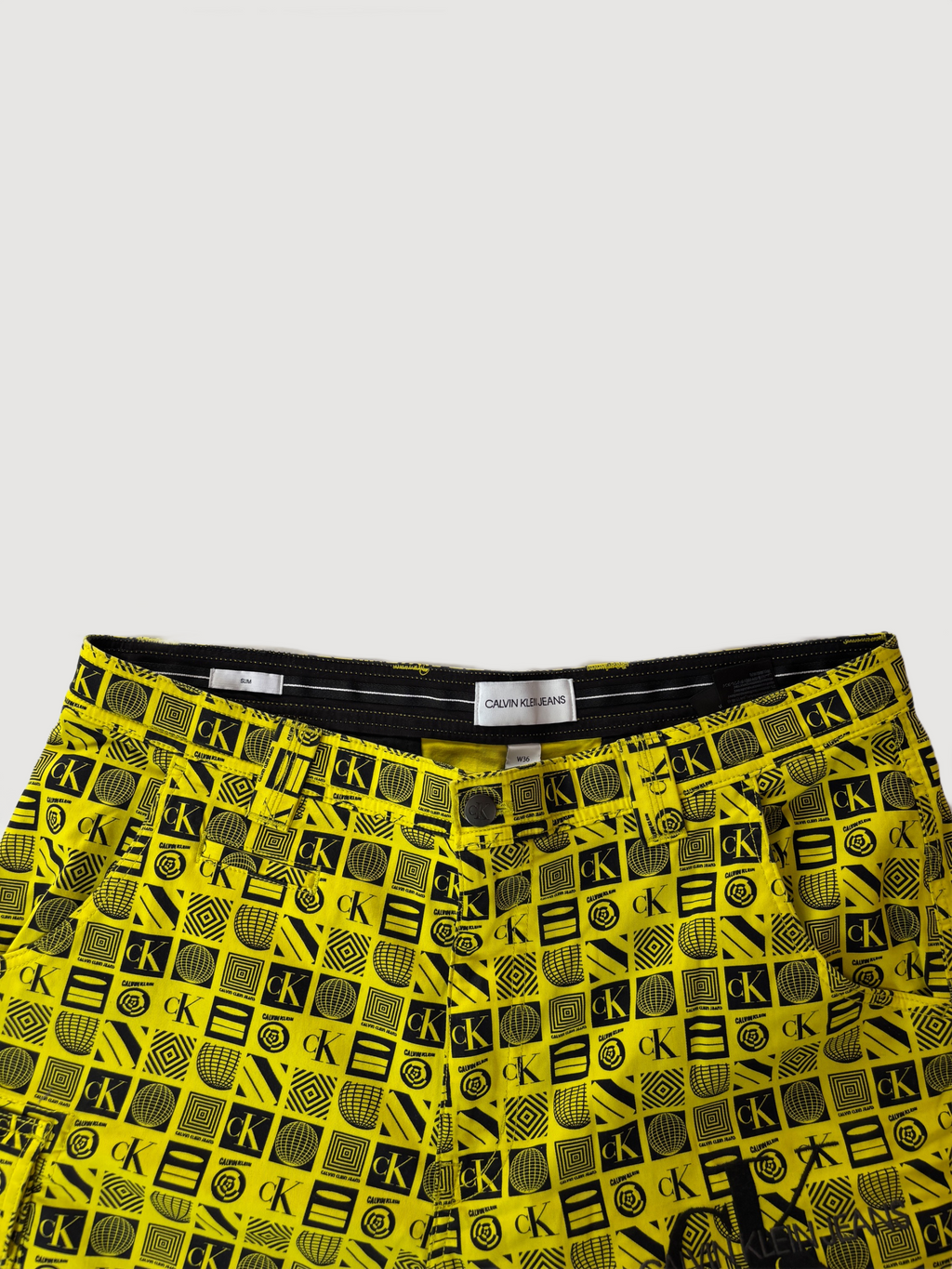 Calvin Klein Jeans Printed Yellow Shorts