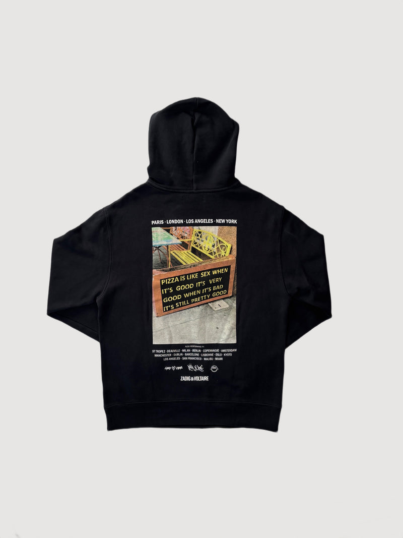 Sanchi Photoprint Pizza Noir Hoodie