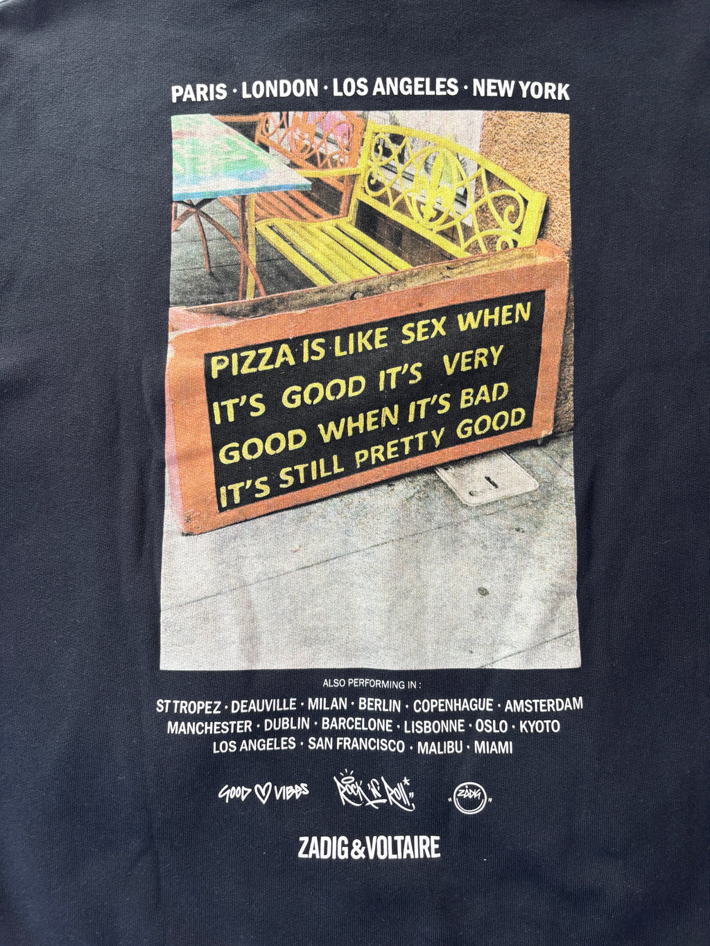 Sanchi Photoprint Pizza Noir Hoodie