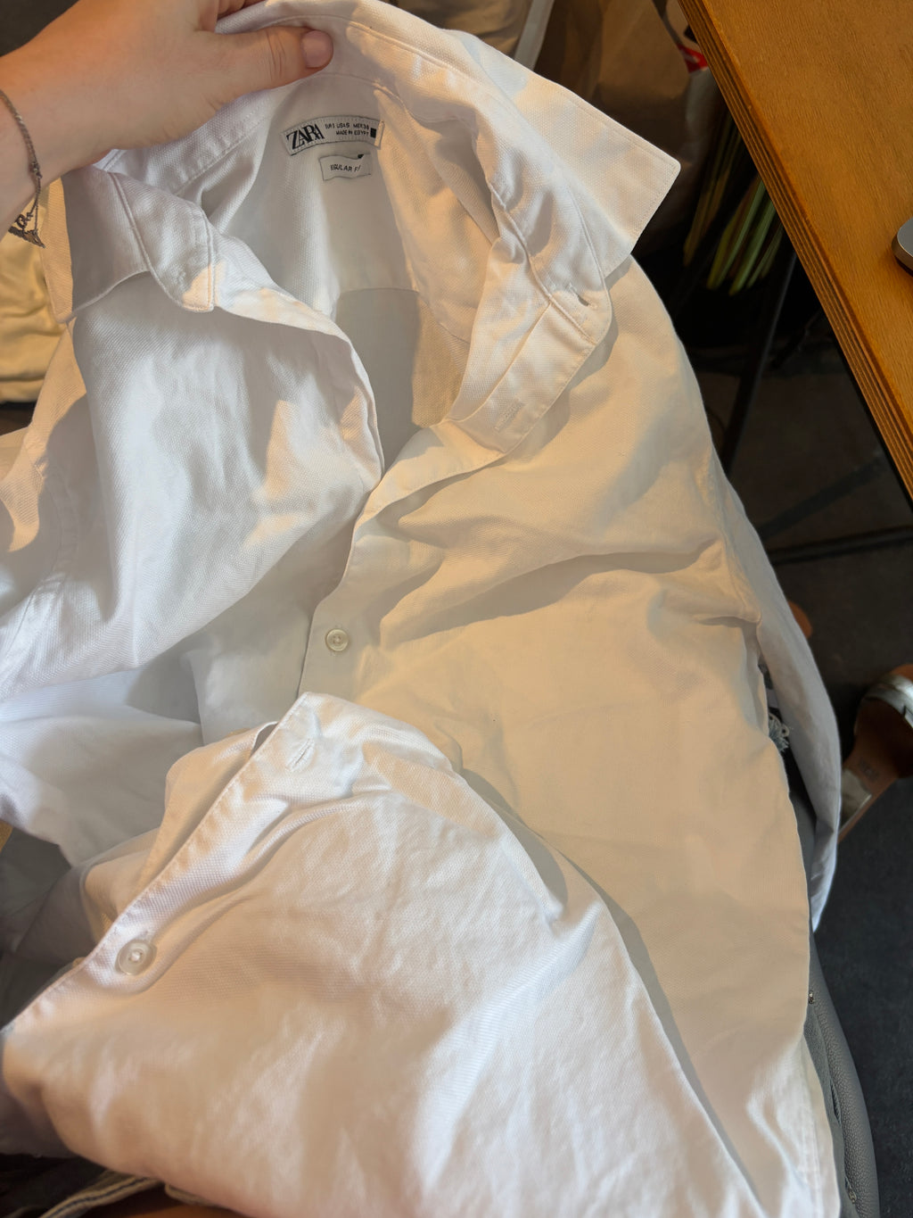 White structured shirt