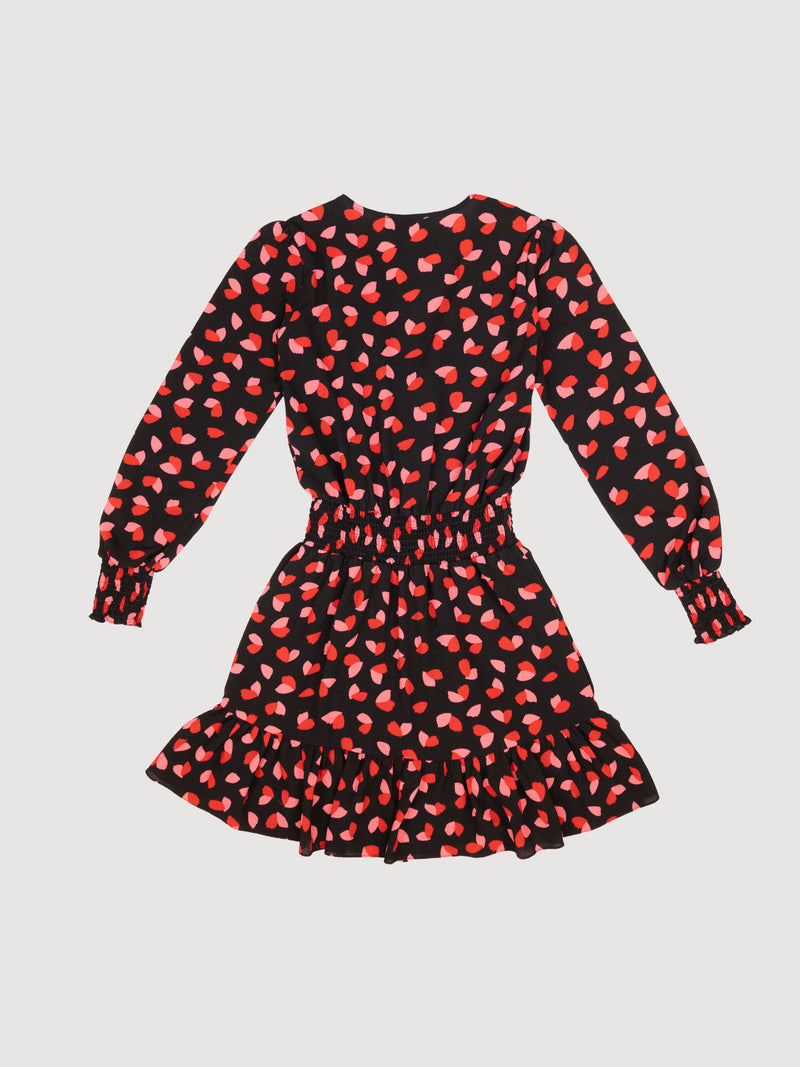 Michael Kors Long Sleeve Dress with Red and Pink Pattern