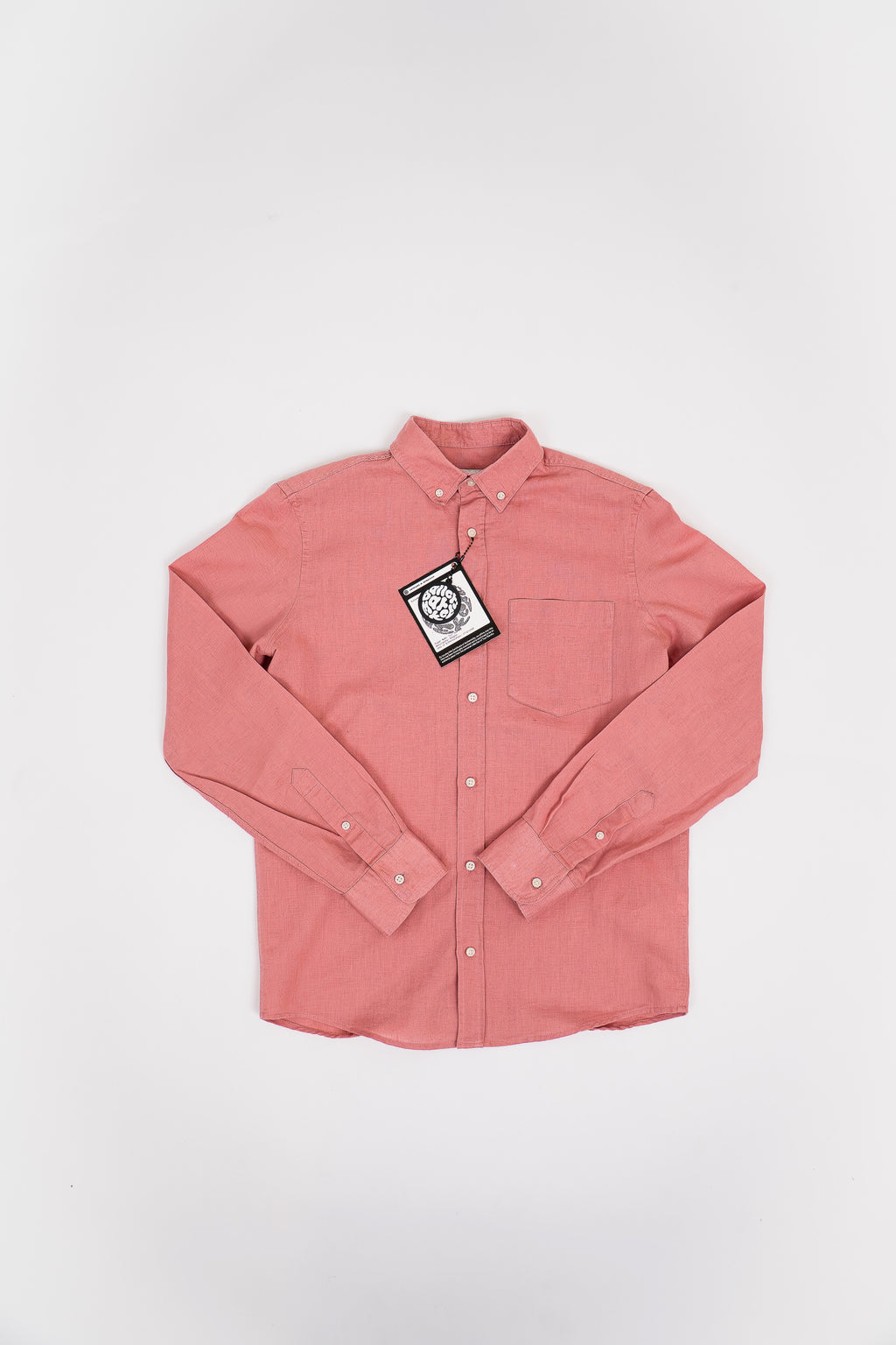 Coral Pink long sleeve Linen Shirt