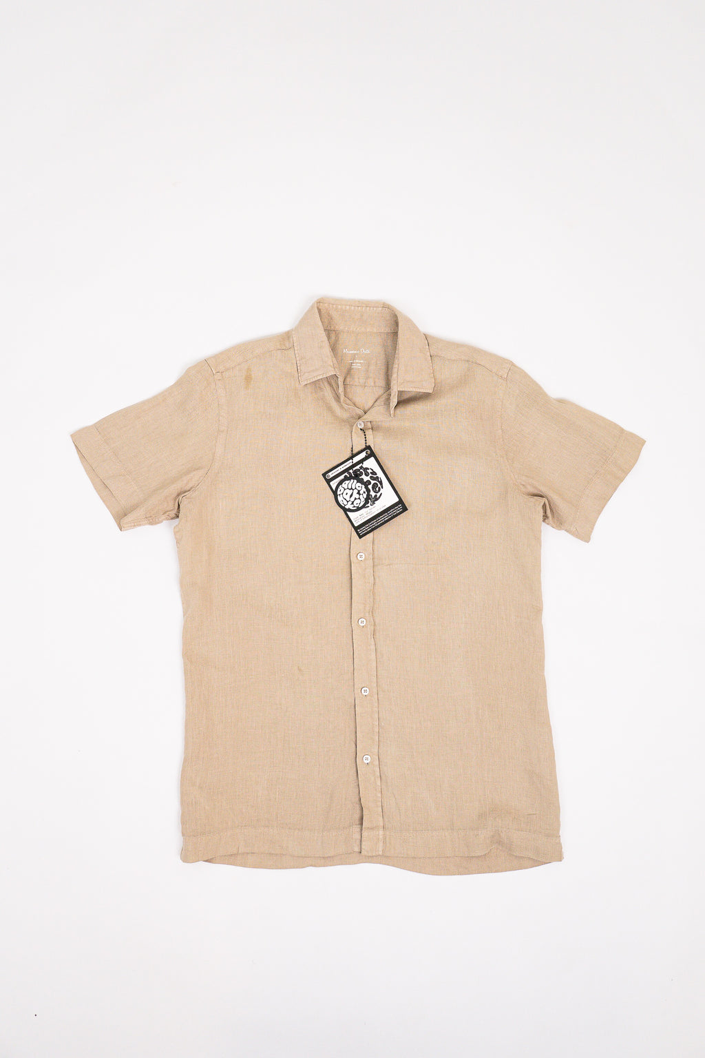 Beige Short Sleeve Linen Shirt