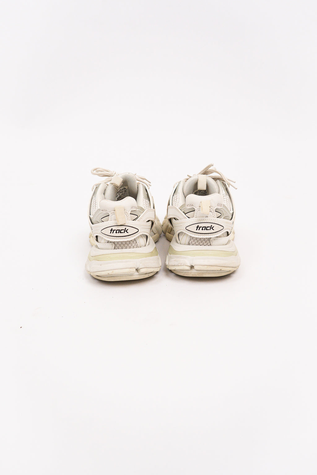 Balenciaga White Track Sneakers With Mesh Details