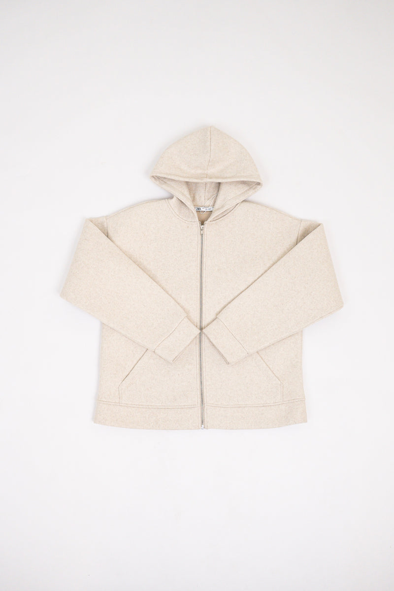 Zara Beige Scuba Sweatshirt
