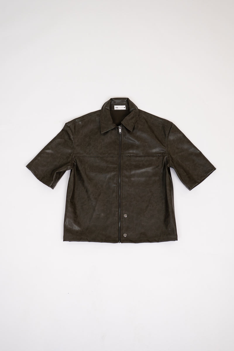 Zara Leather Effect Overshirt
