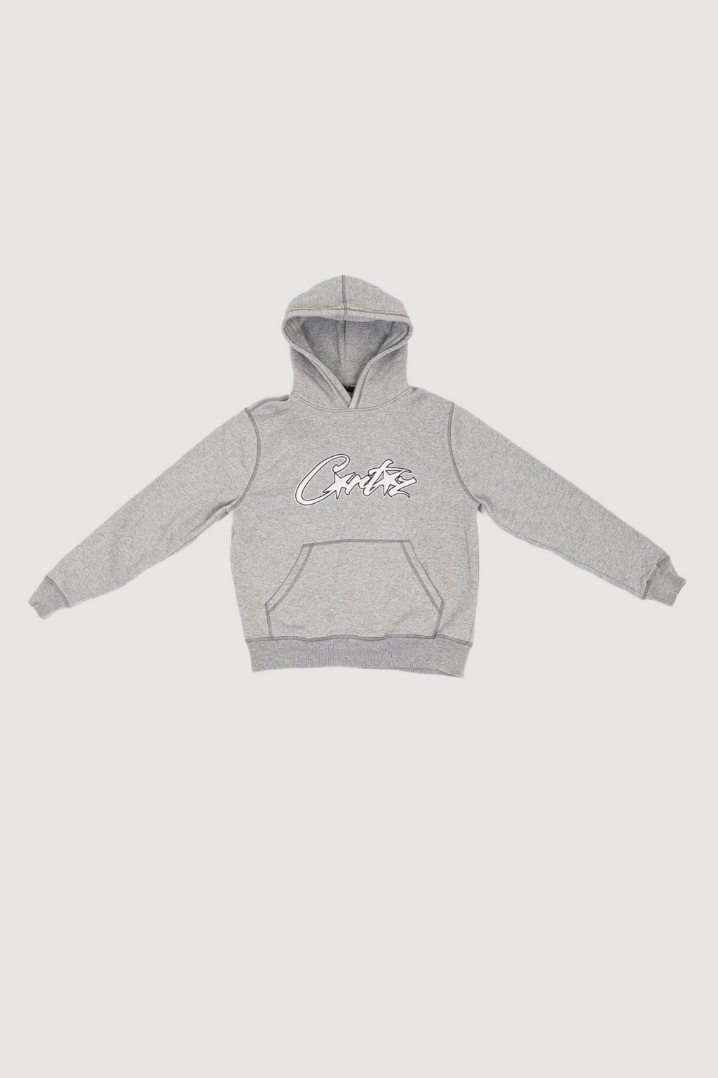 Corteiz Satin Allstarz Applique Hoodie Grey