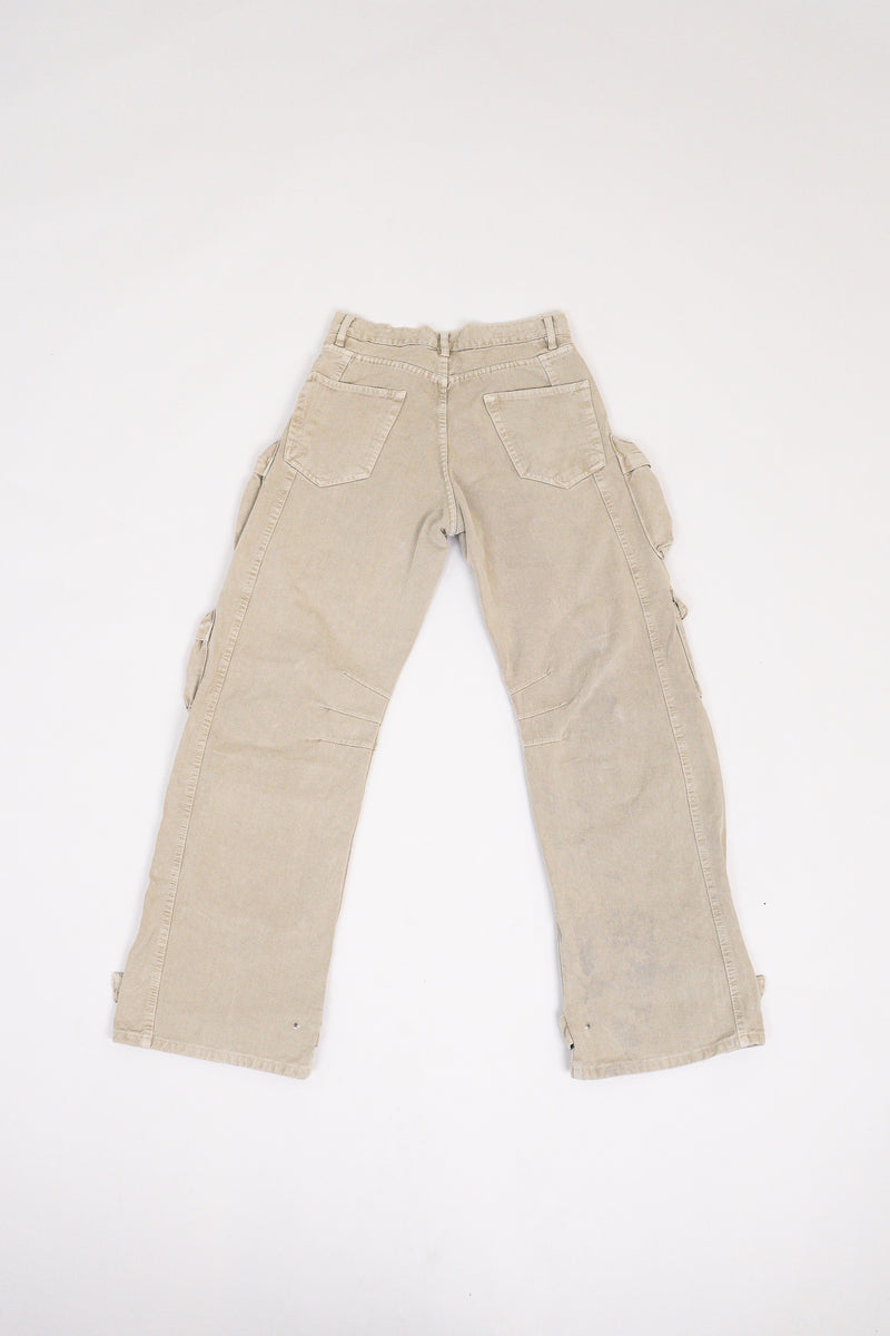 Zara Light Grey Denim Cargo Pants