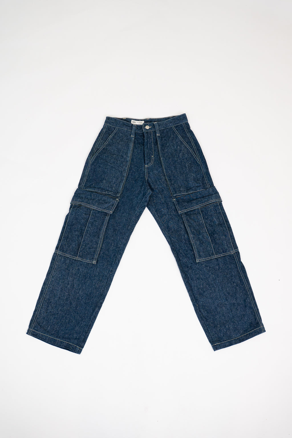 Zara Dark Denim Cargo Pants