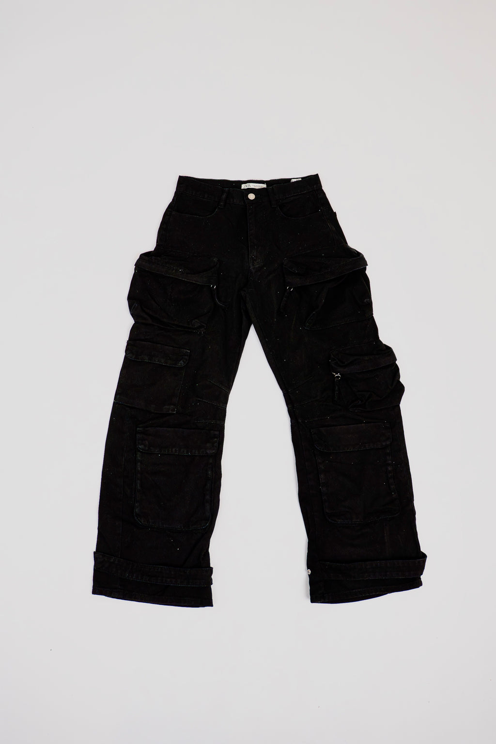 Zara Black Denim Cargo Pants