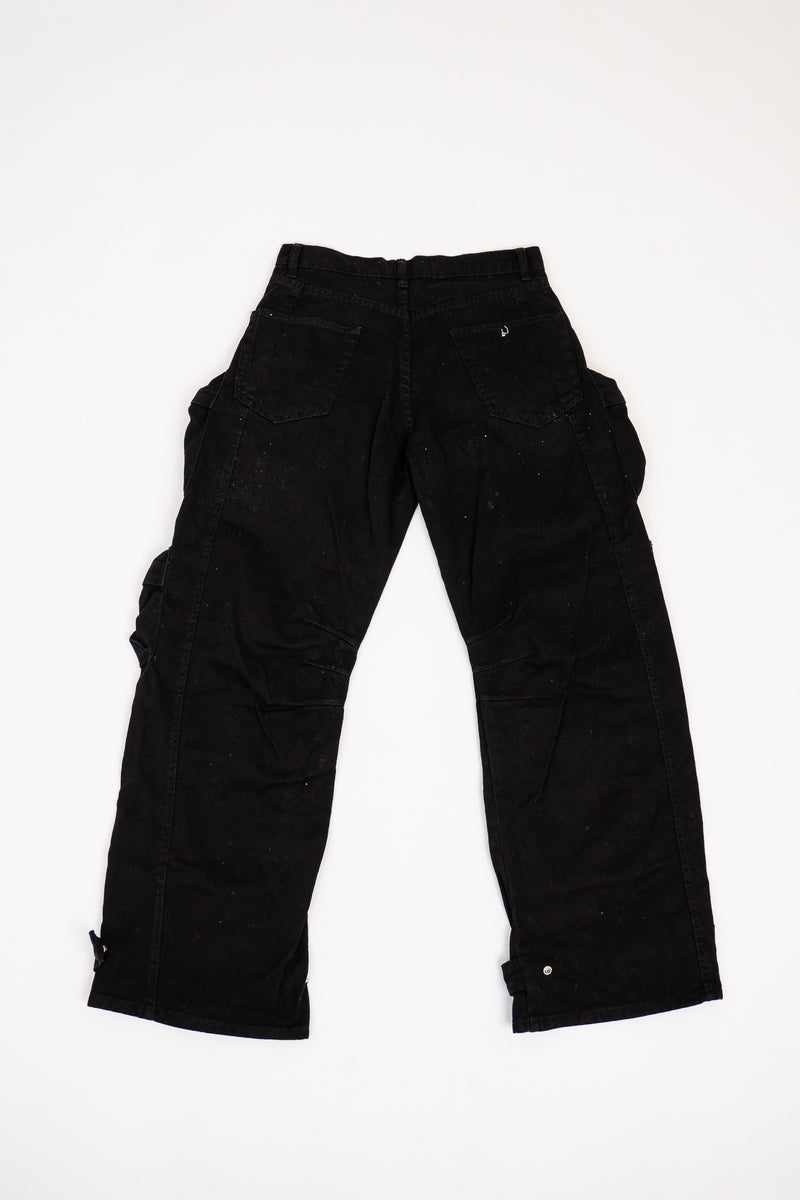 Zara Black Denim Cargo Pants