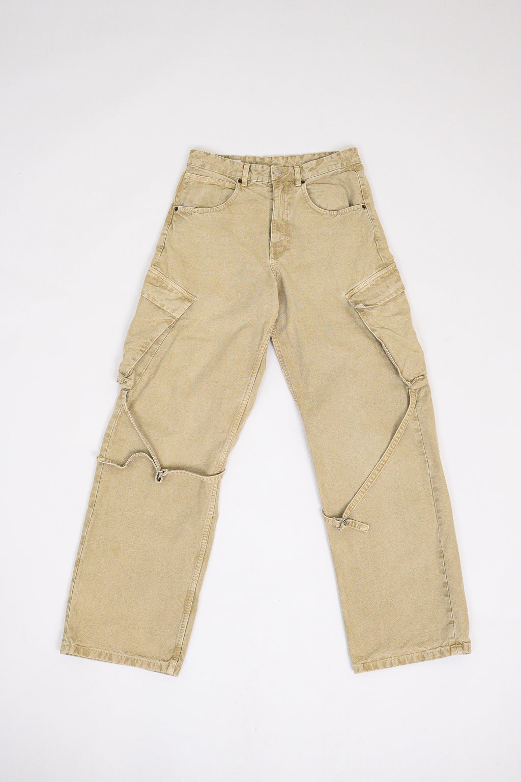 Zara Khaki Denim Cargo Pants