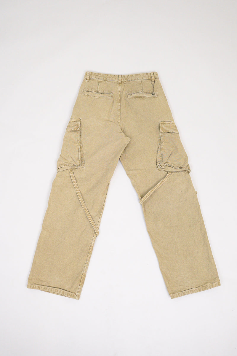 Zara Khaki Denim Cargo Pants