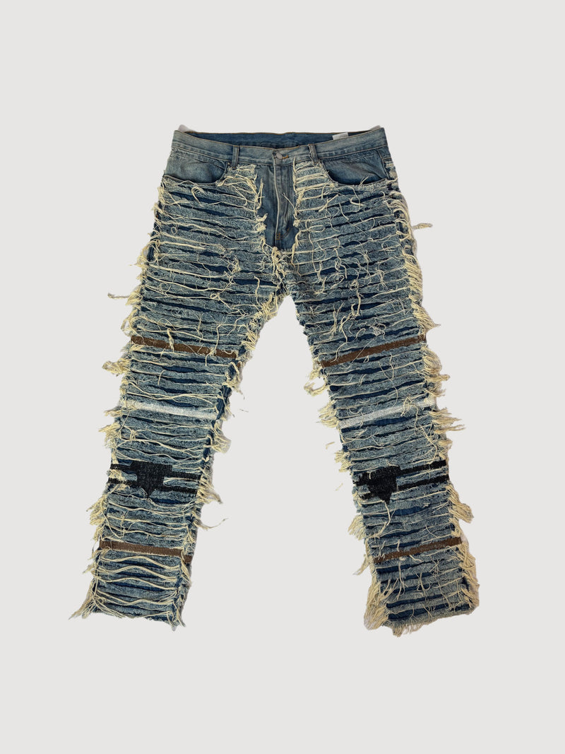 MNML Distressed Lace Denim Jeans