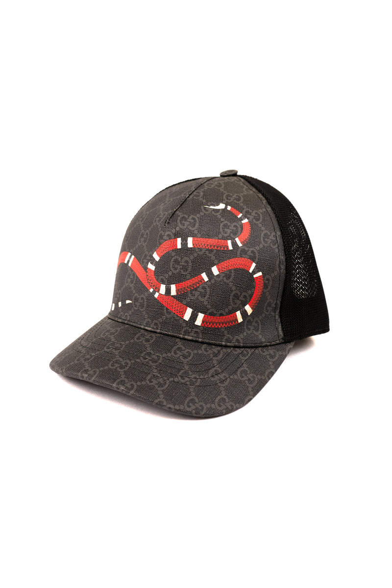 Gucci Kingsnake Print GG supreme Baseball Hat