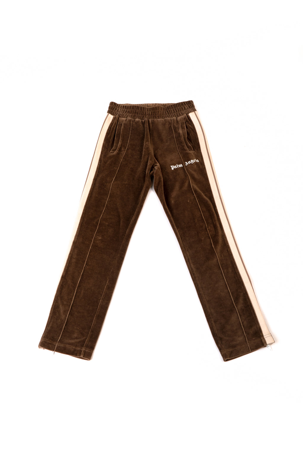 Palm Angels Brown Velvet Track Pants