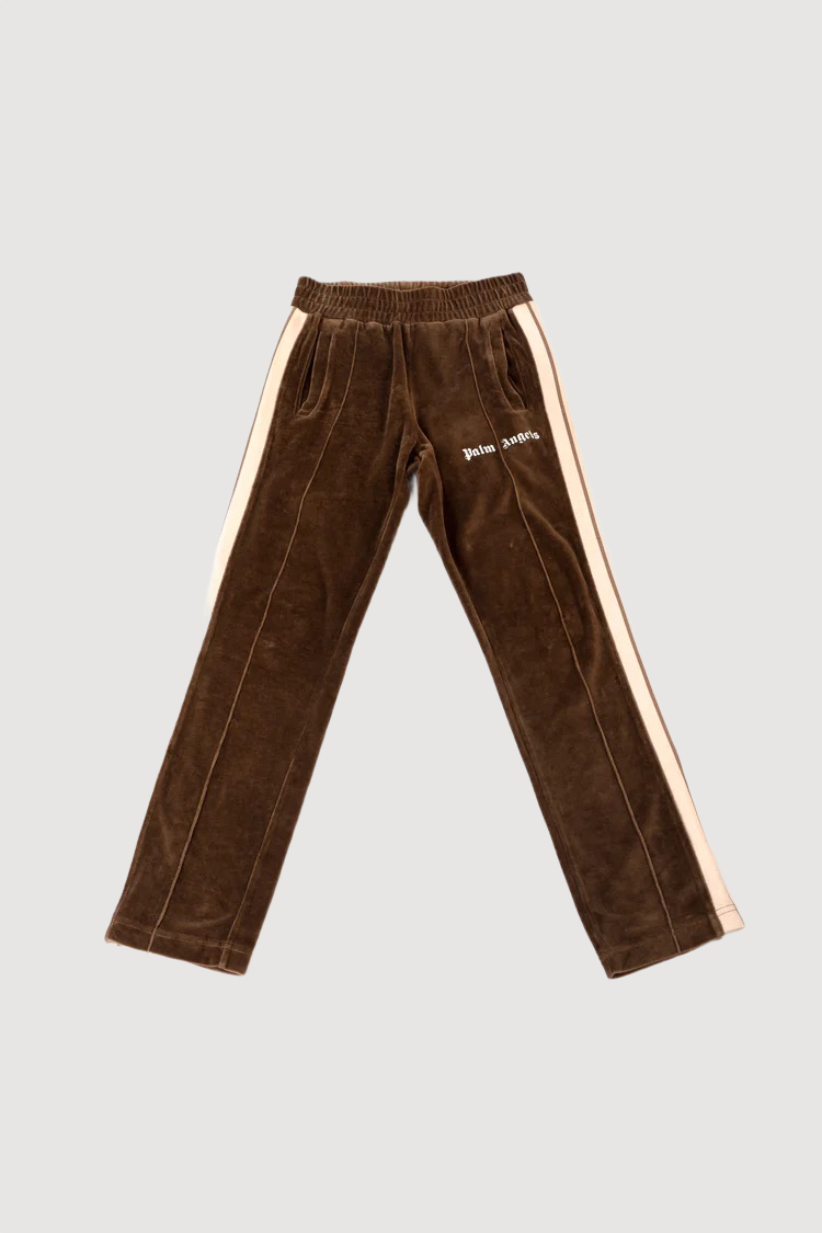 Palm Angels Palm Angels Brown Velvet Track Pants | Hull City Star 