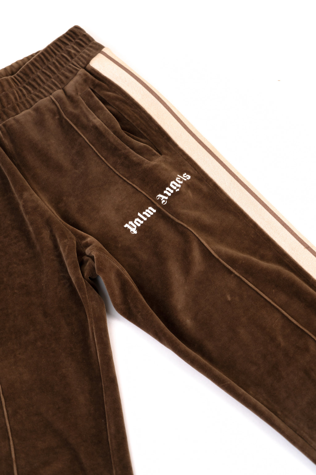 Palm Angels Brown Velvet Track Pants