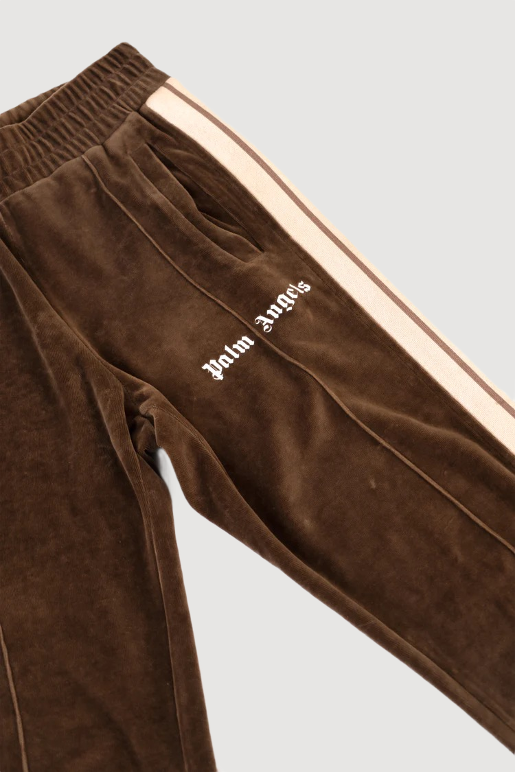 Palm Angels Brown Velvet Track Pants
