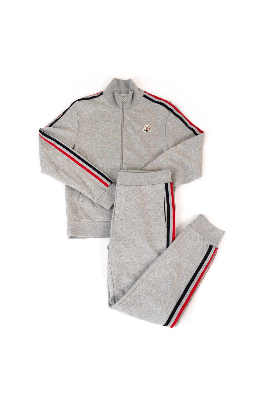 Moncler 3M Stripe Grey Zip Tracksuit