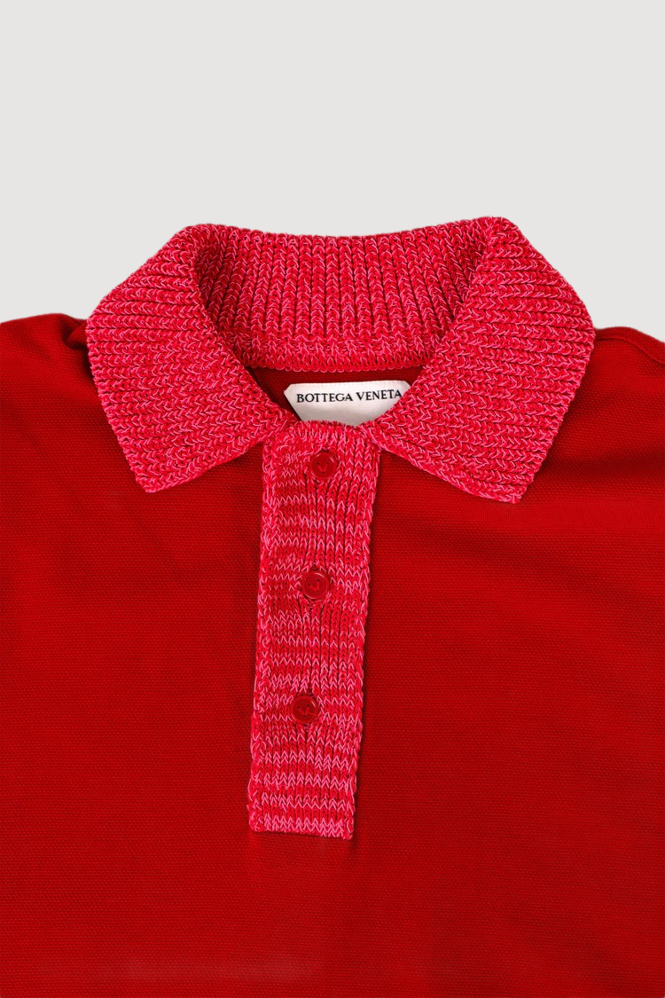Cotton Crochet Polo Shirt