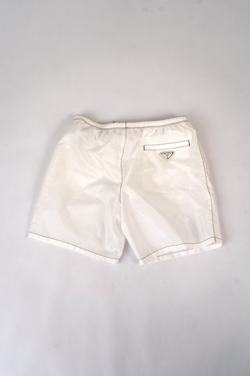 Prada Milano 2021 Re-Nylon Triangle Logo Shorts - IT52