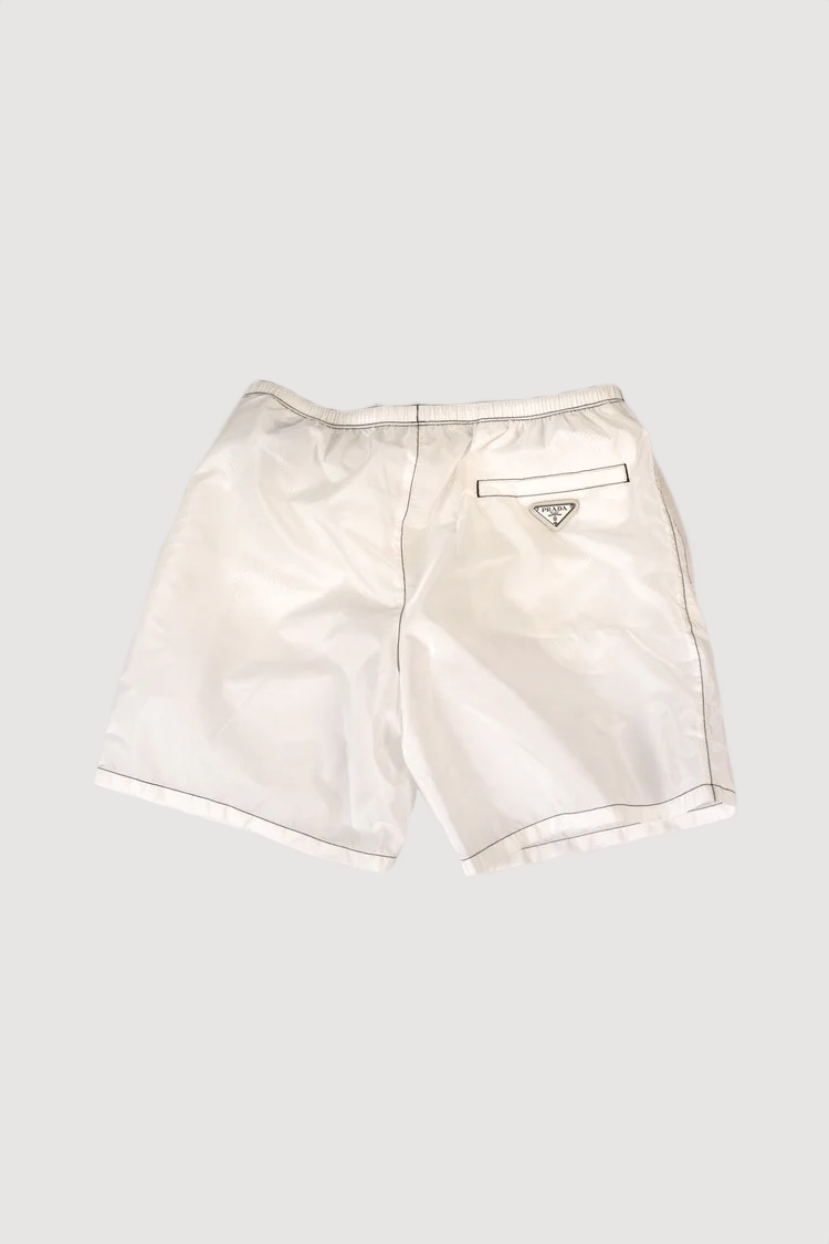 Prada Milano 2021 Re-Nylon Triangle Logo Shorts - IT52