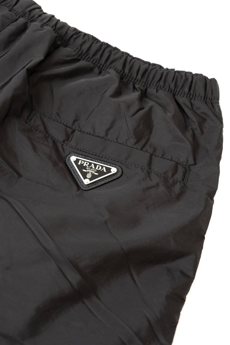 Prada logo-plaque swim shorts