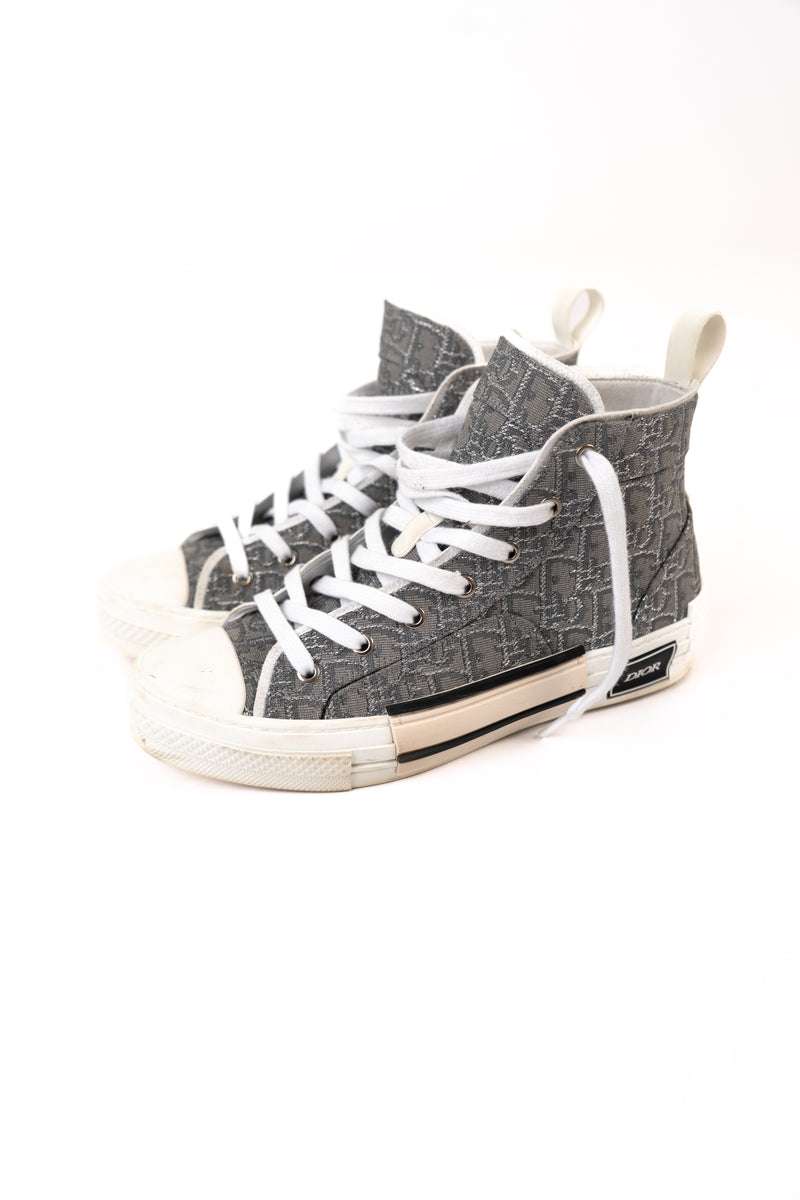 B23 High Top Ruthenium Metallic Thread Dior Oblique Jacquard