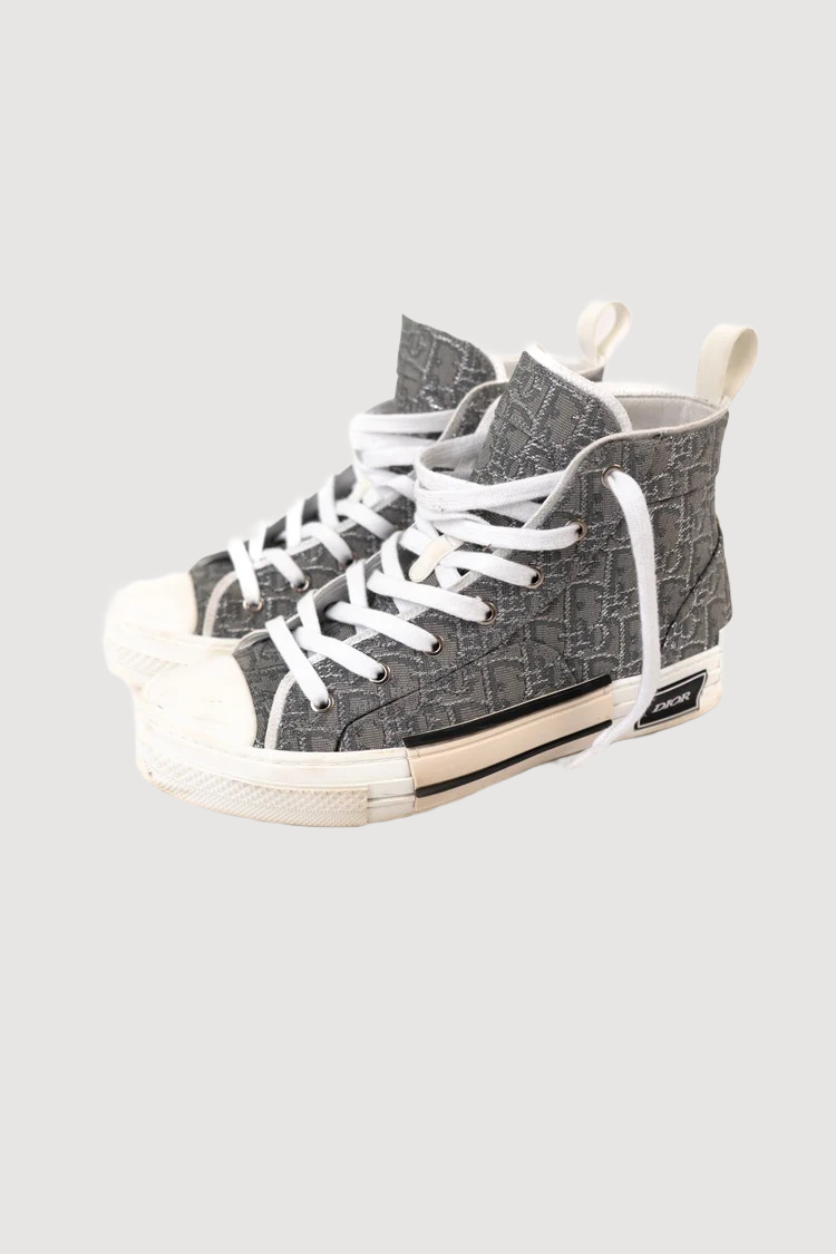 B23 High Top Ruthenium Metallic Thread Dior Oblique Jacquard