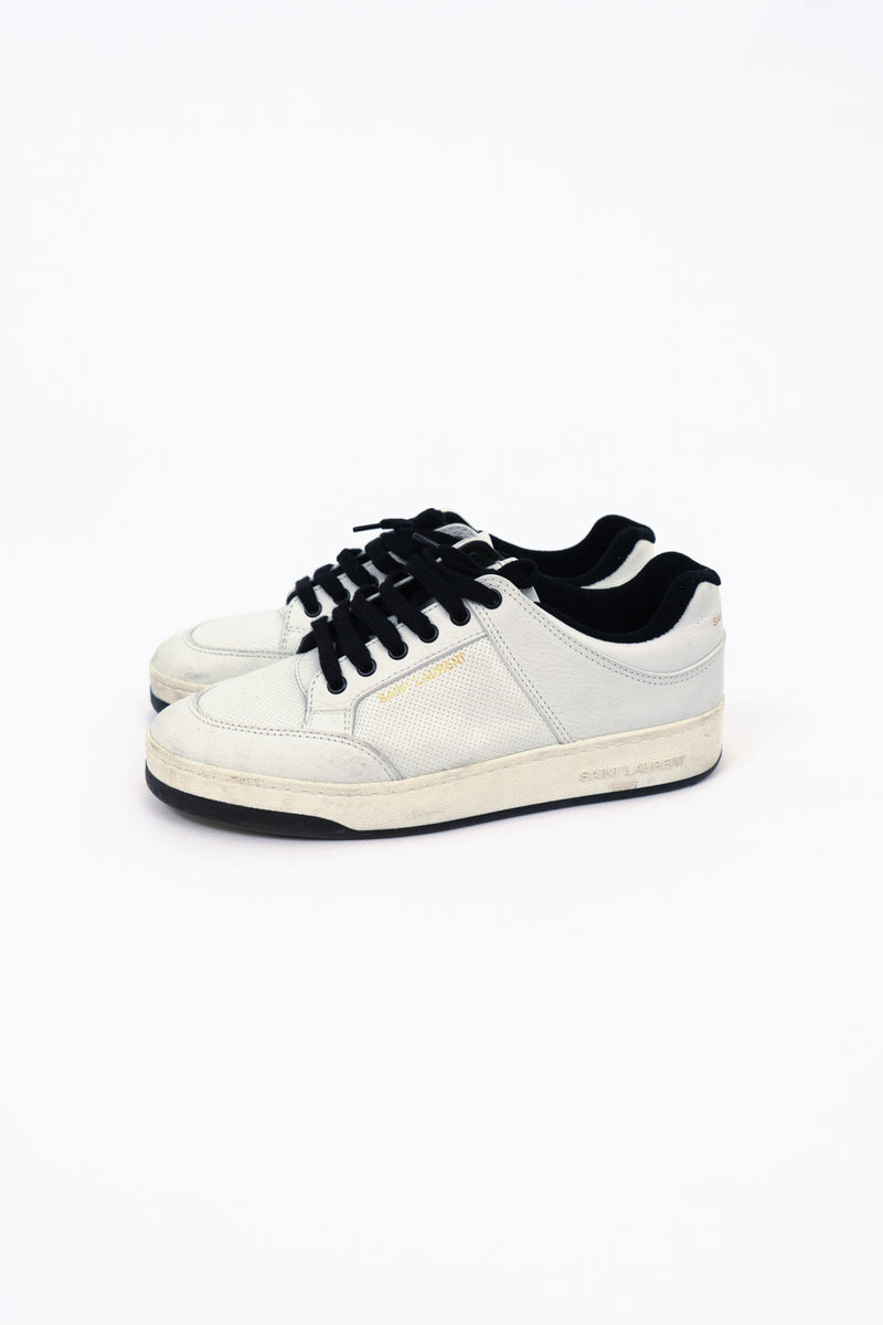 Saint Laurent Black/White Leather SL/61 Lace Up