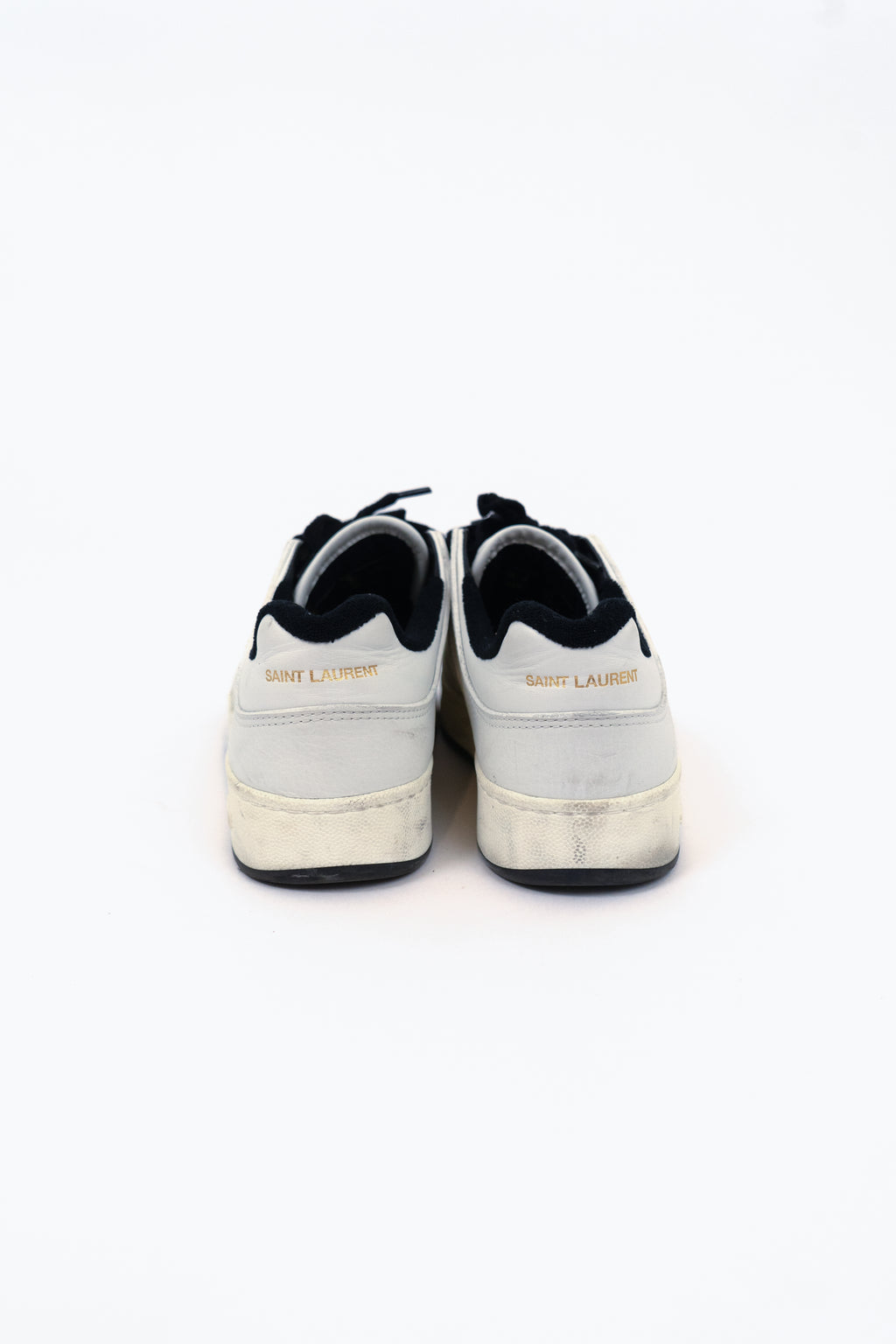 Saint Laurent Black/White Leather SL/61 Lace Up