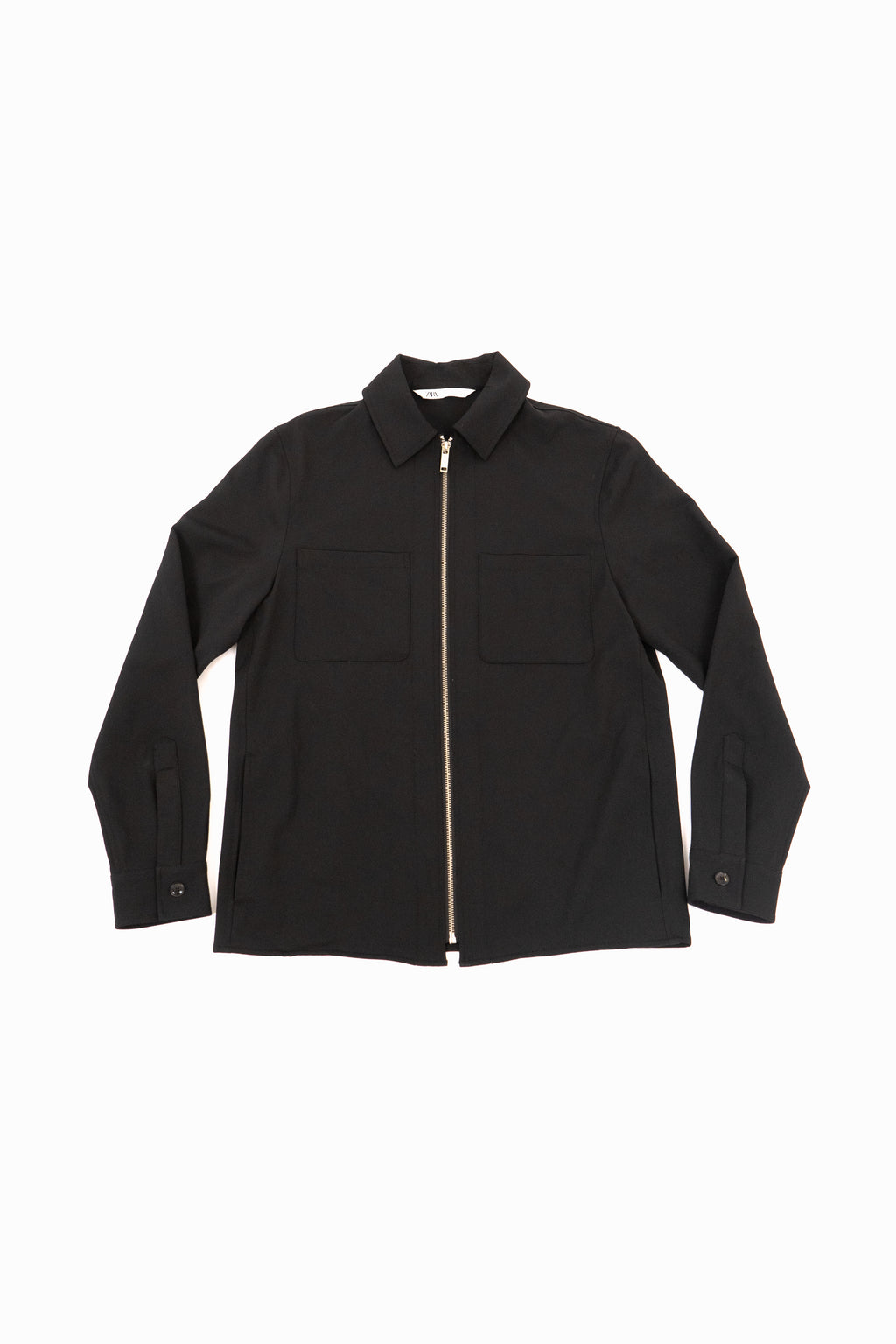Black Zip Up Overshirt
