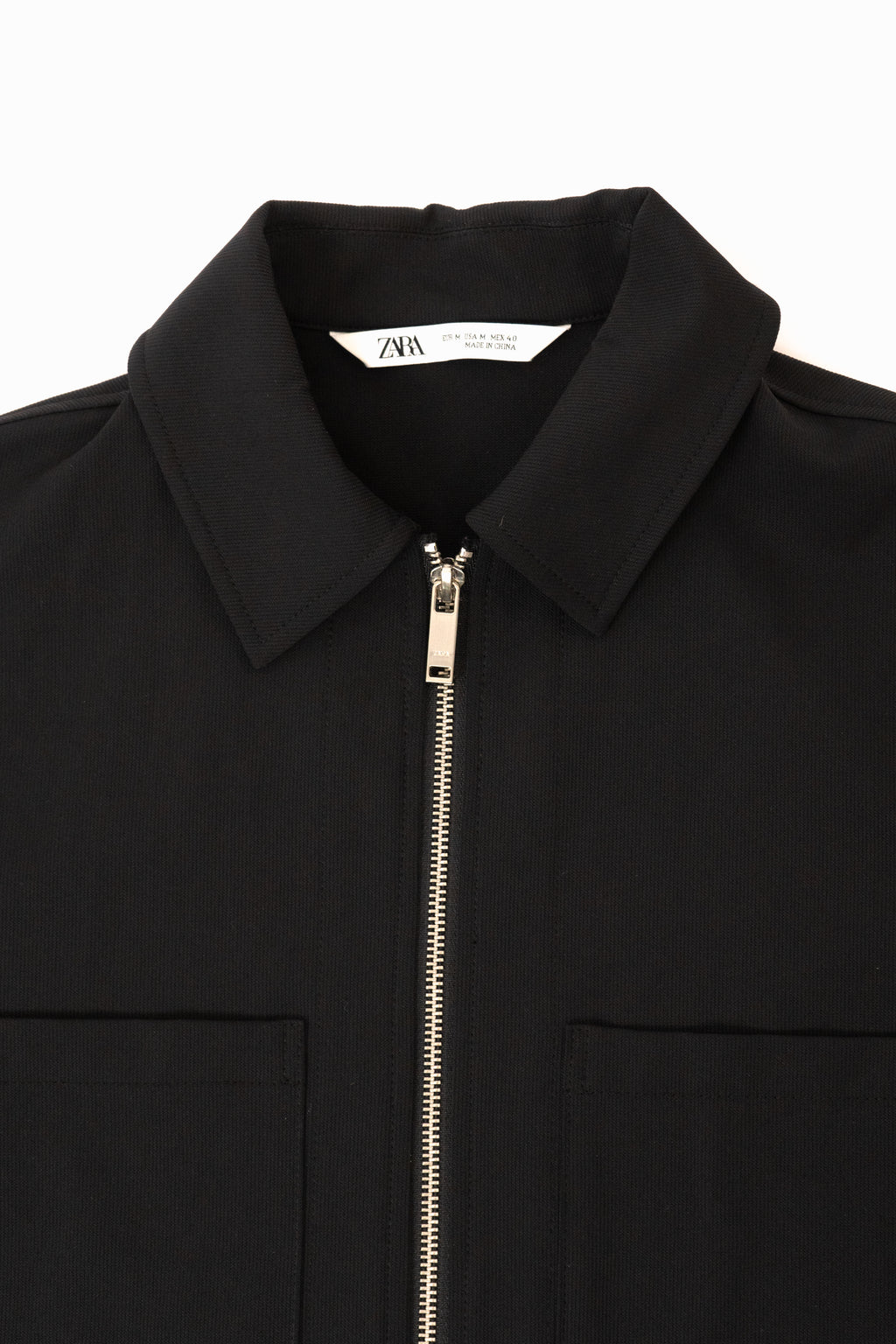 Black Zip Up Overshirt