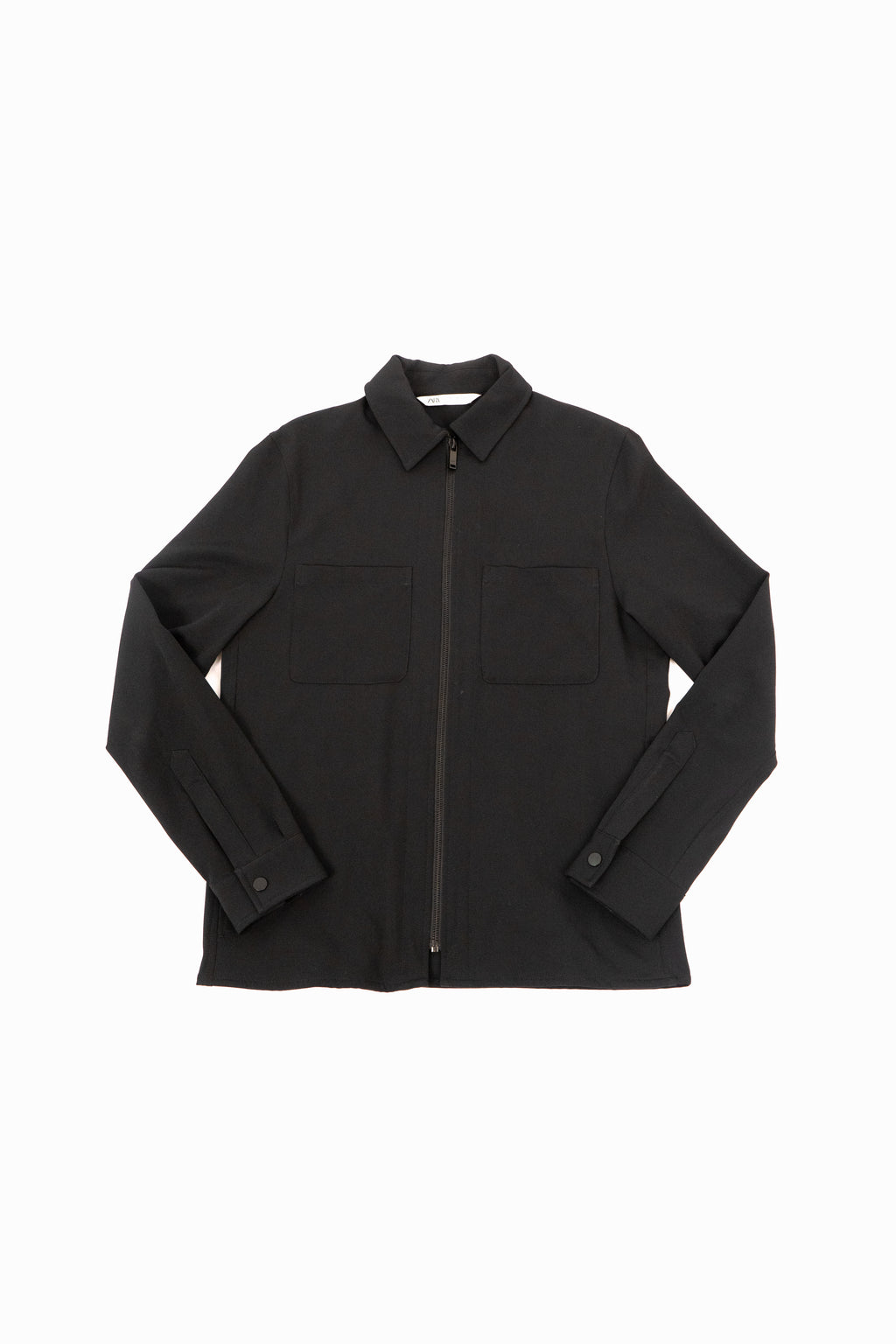Black Zip Up Overshirt