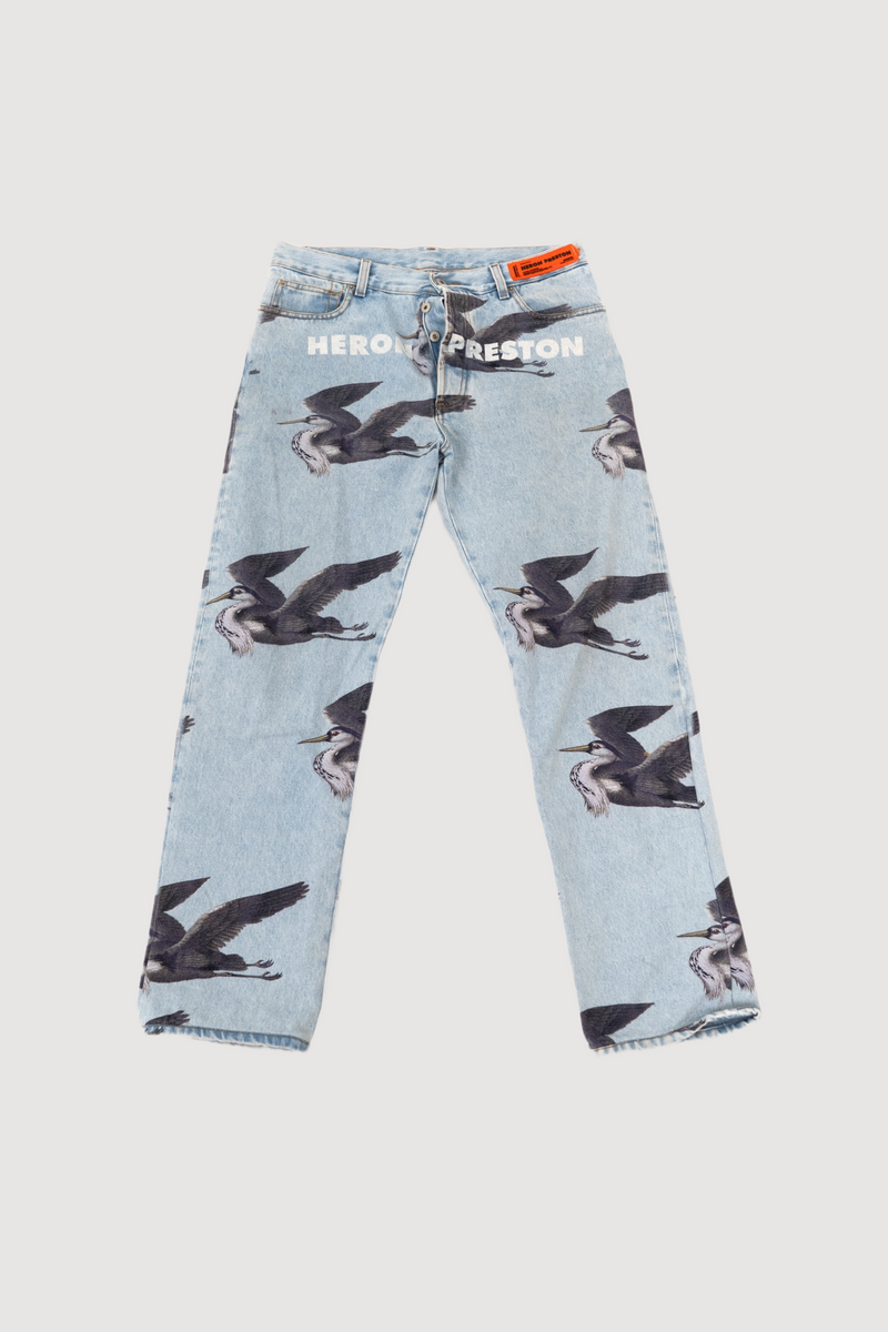 Heron Preston Bird Print Jeans