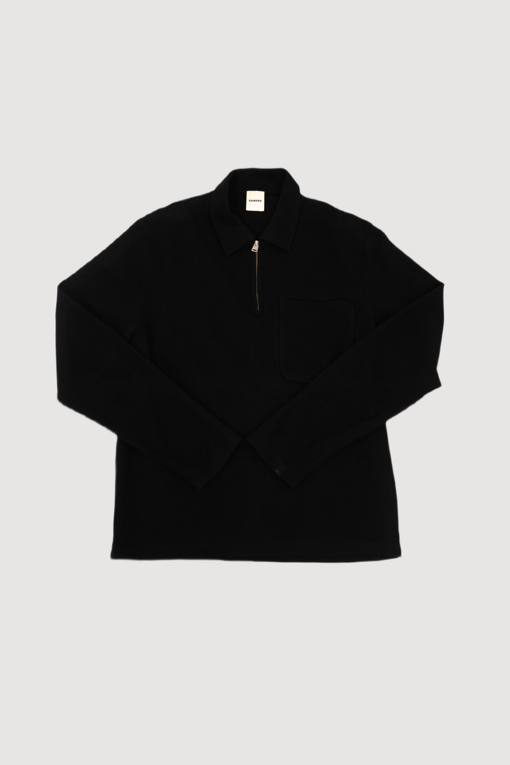 Sandro Cotton Jumper With Zip Collar