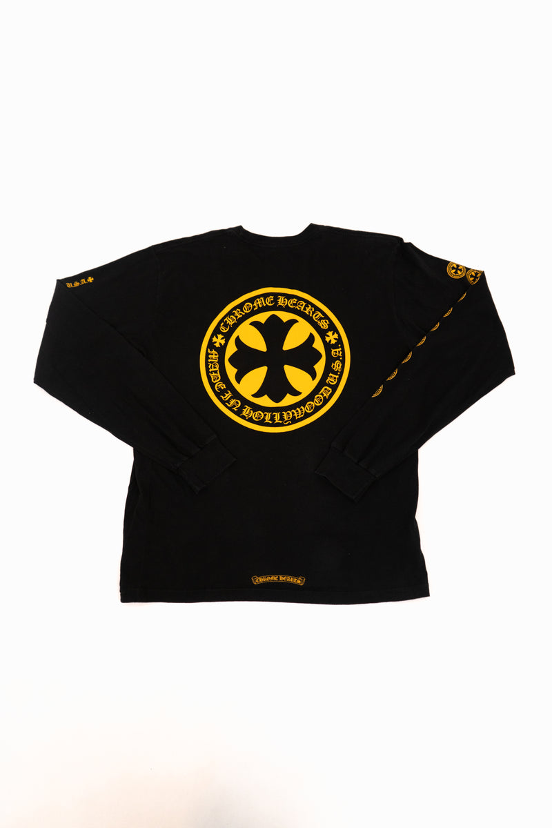 Chrome Hearts Yellow Cross Black Longsleeve