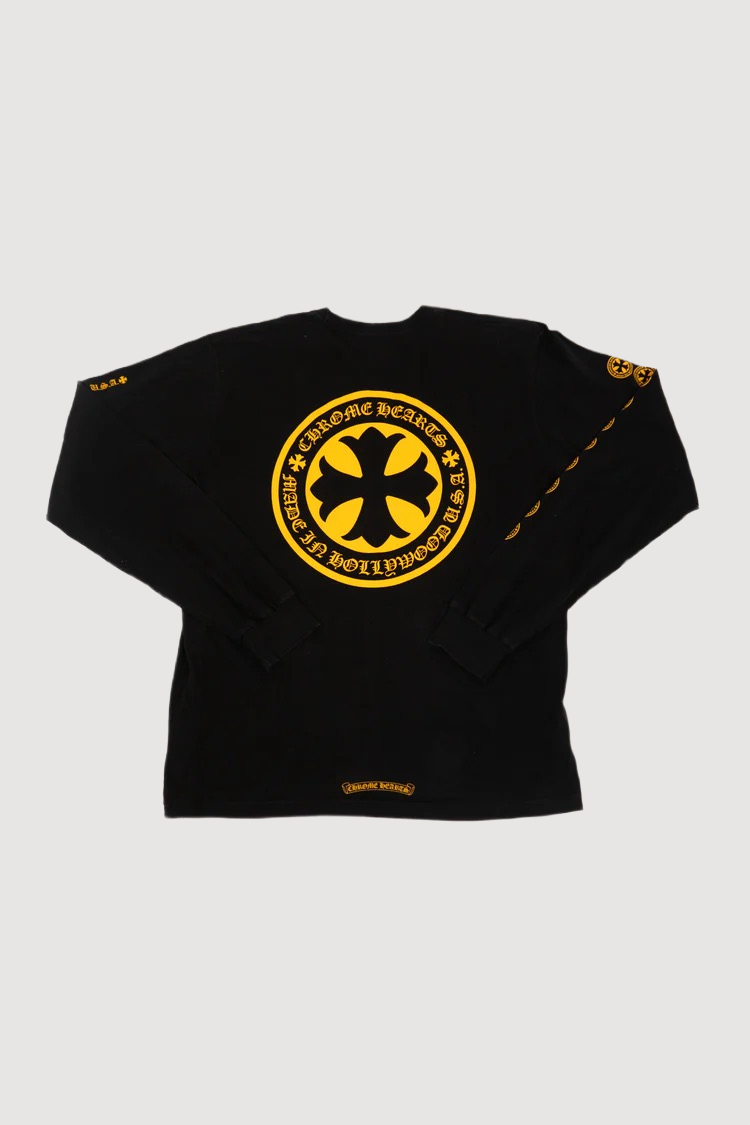 Chrome Hearts Yellow Cross Black Longsleeve